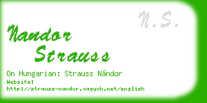 nandor strauss business card